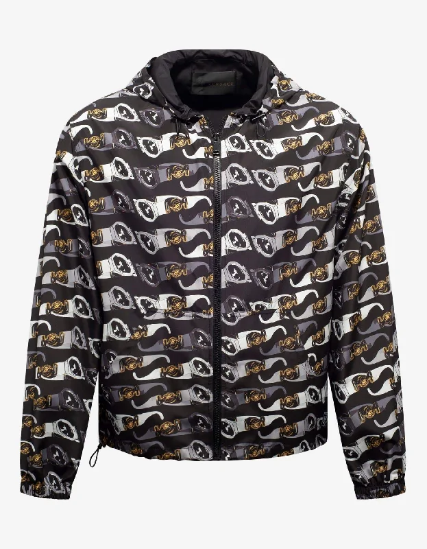 Versace Black Biggie Sunglasses Print Windbreaker