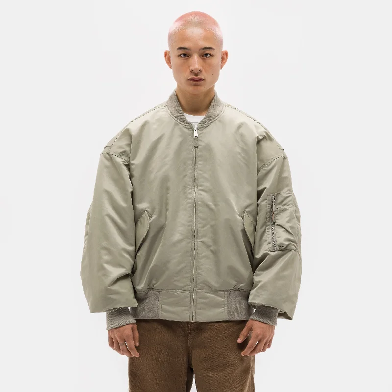 Broad Bomber Jacket in Light Olive