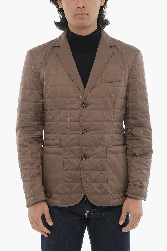 Corneliani Id Quilted Bomber Jacket With Notch Lapel