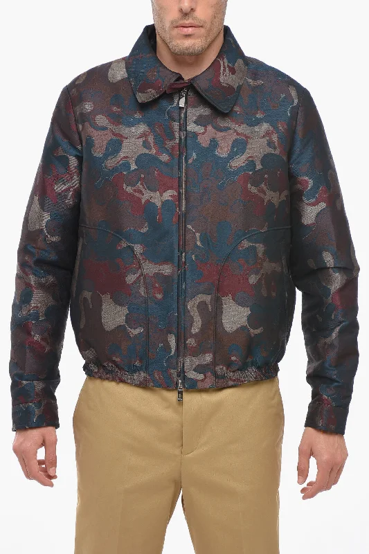 Dior PETER DOIG X DIOR Jacquard Fabric Bomber Jacket with Front Z