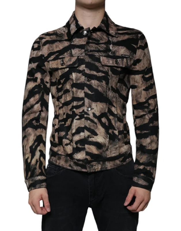 Dolce & Gabbana  Tiger Button Down Colla Men's Jacket