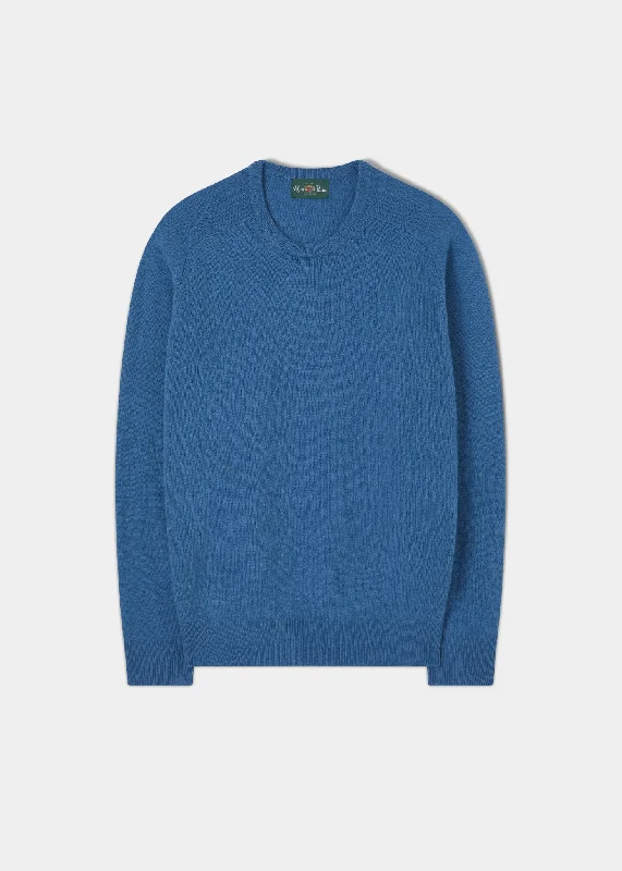 Dorset Men's Lambswool Jumper in Teal Blue - Classic Fit