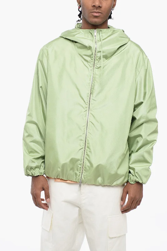 Jil Sander Recycled Poliester Hooded Windbreaker With Visor