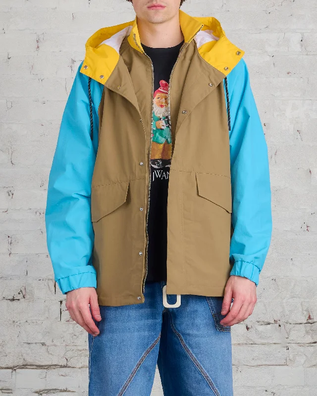 JW Anderson Short Colour Block Tech Nylon Parka Beige Multi