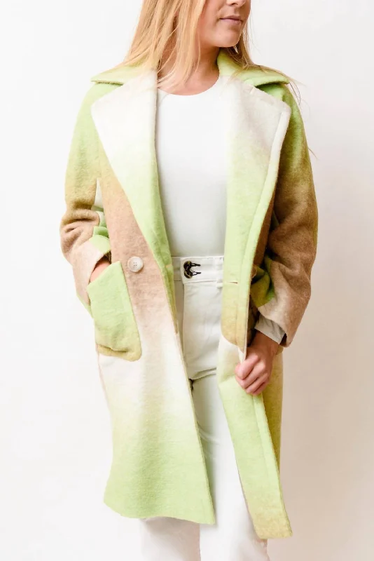 Lacey Coat In Green Ombre