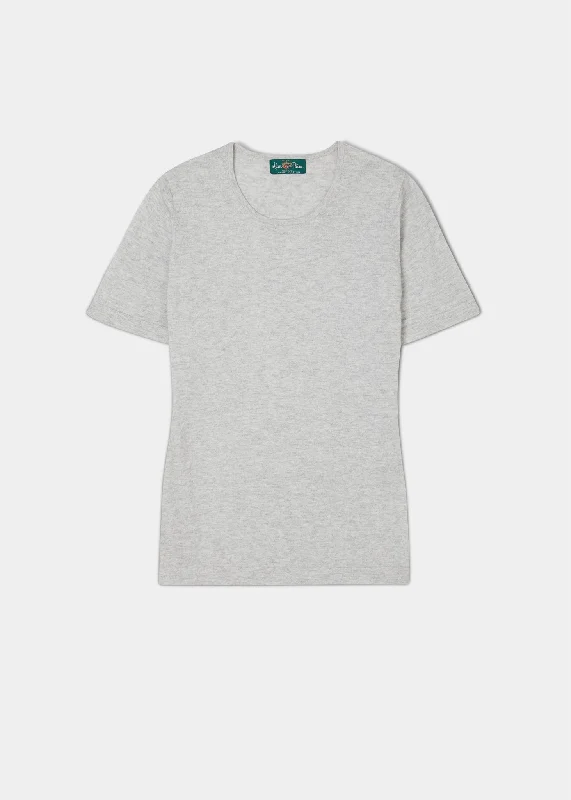 Victoria Ladies Cotton Cashmere T-Shirt In Dove