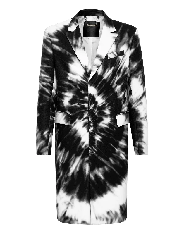 Mohair Coat Long Tie dye