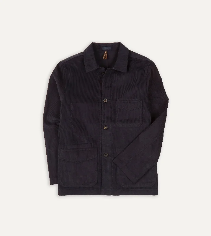 Navy Japanese Selvedge Corduroy Five-Pocket Chore Jacket