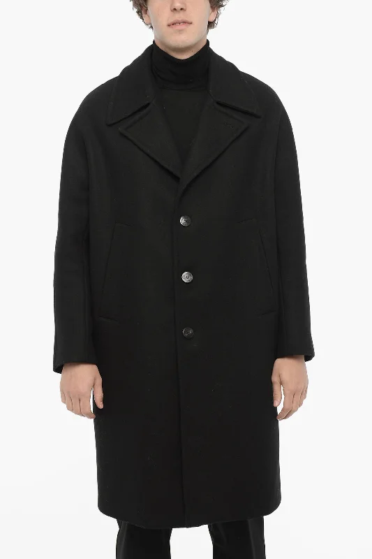 Neil Barrett Wool Blend KIMONO Coat with Flush Pockets