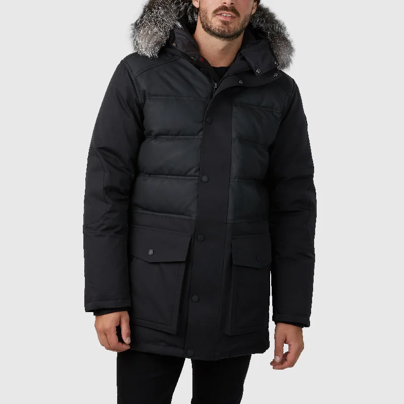 Pajar Men's Gabriel Luxury Parka with Leather Upper Body