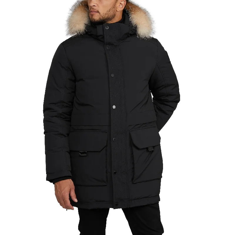 Pajar Men's Parsenn Parka with Removable Hood and Fur Trim