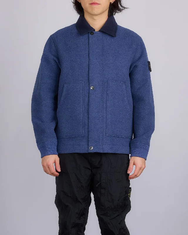 Stone Island Wool Nylon Gauze Jacket Royal Blue