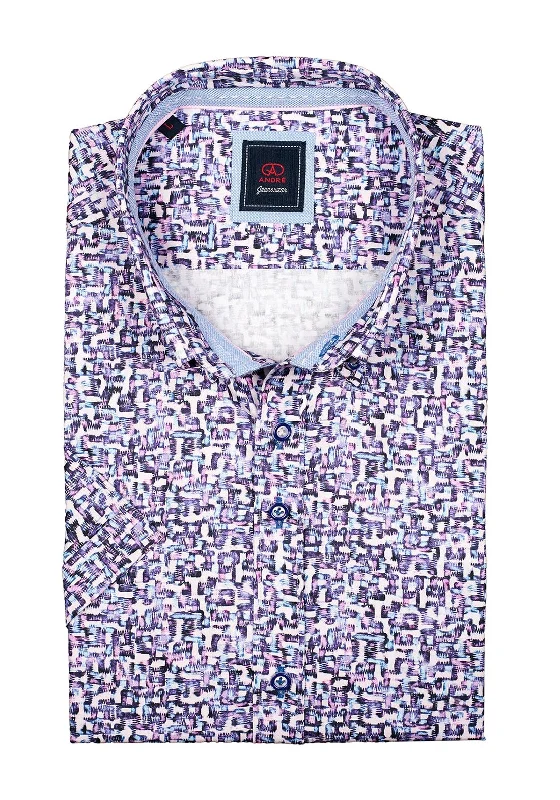 Andre Luke Short Sleeve Shirt, Purple