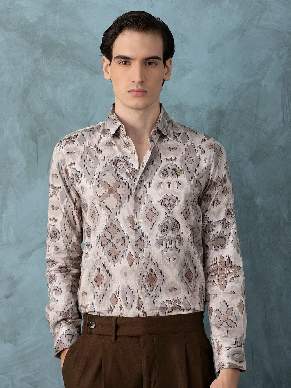 Brown Printed Shirt