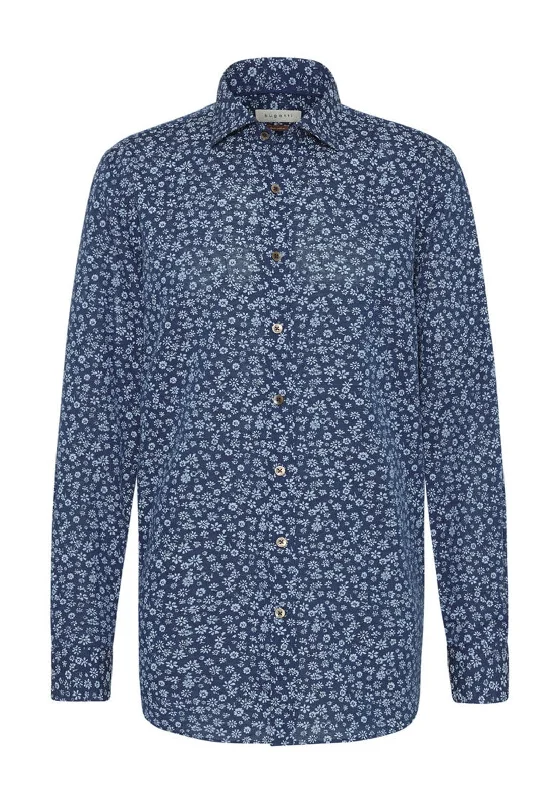 Bugatti Kent Petal Print Shirt, Blue