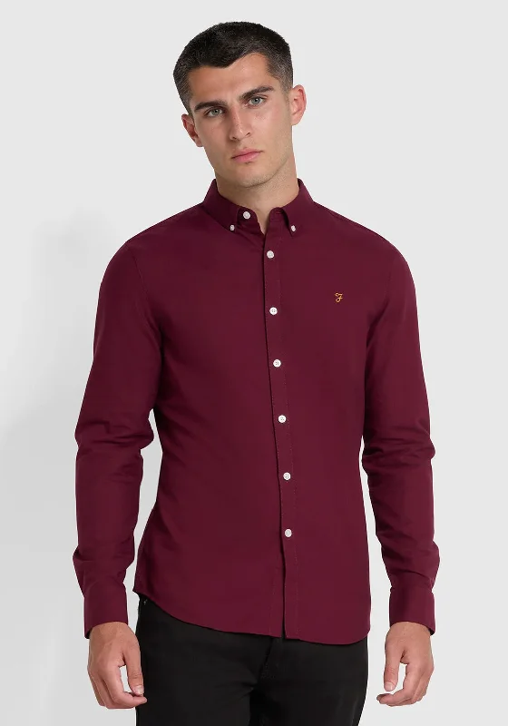 Farah Brewer Slim Fit Oxford Shirt, Wine