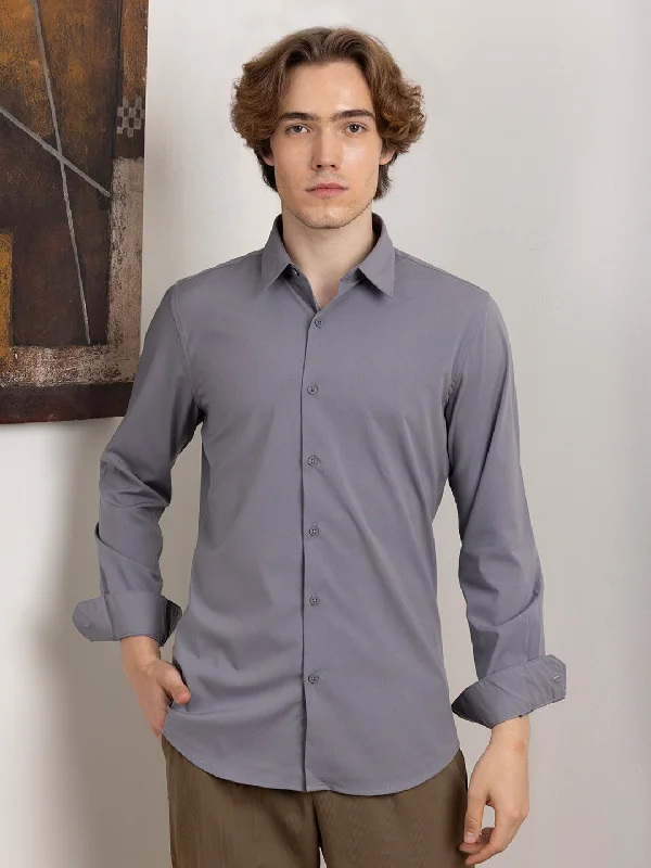 Grey Cotton Stretch Shirt