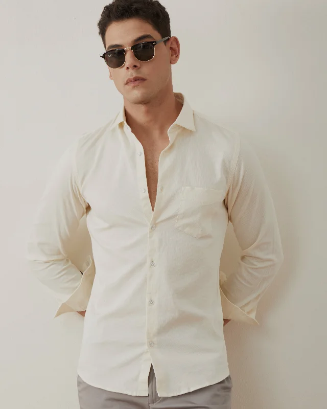 Ivory Plain Cotton Shirt