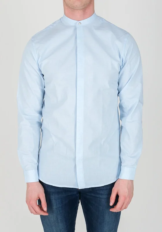 Jack & Jones Benjamin Grandad Shirt, Infinity Blue