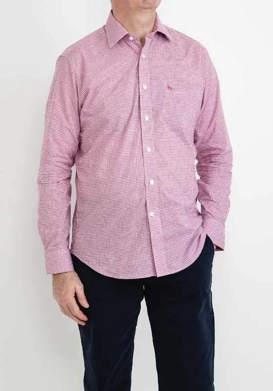 Magee 1866 Tullagh Check Shirt, Raspberry & White