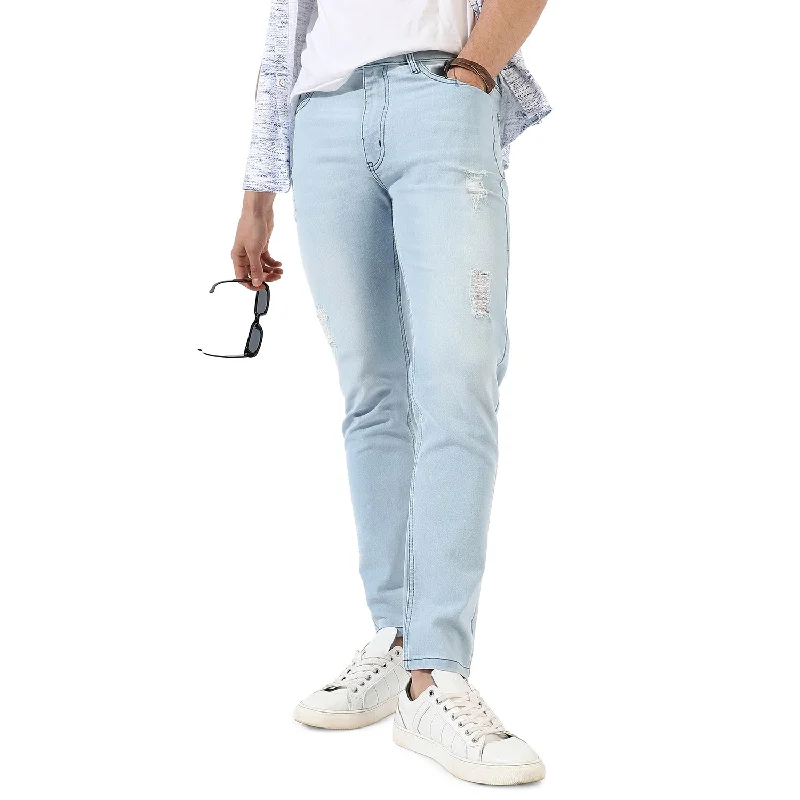 Men's Light-Washed Denim Jeans