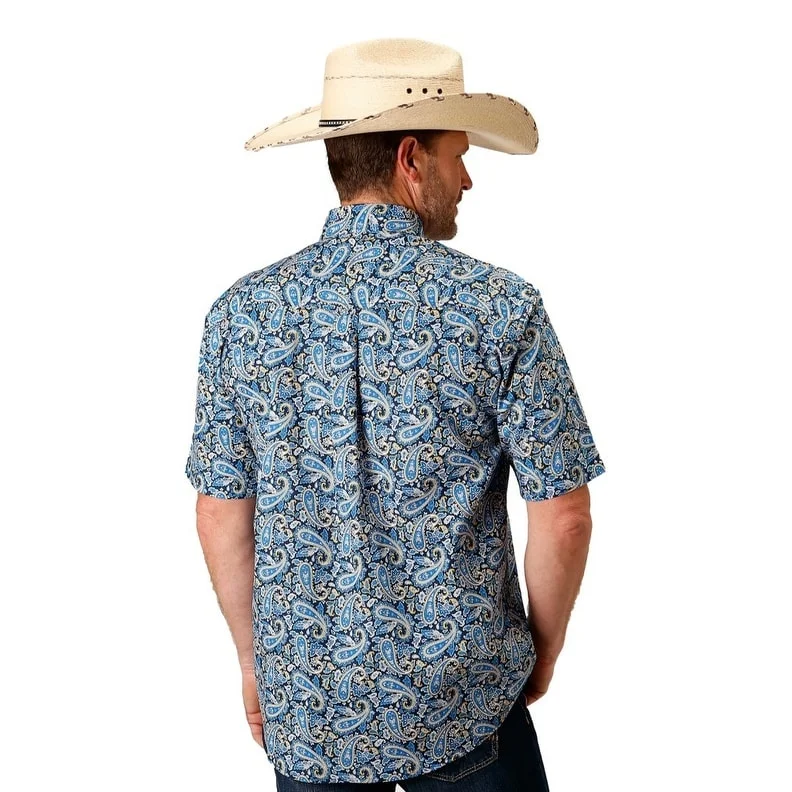 Roper Western Shirt Mens S/S Paisley Print Button 03-002-0326-2015 BU