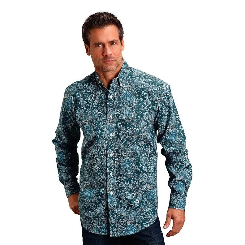 Stetson Western Shirt Men L/S Paisley Button Front 11-001-0526-6001 GR