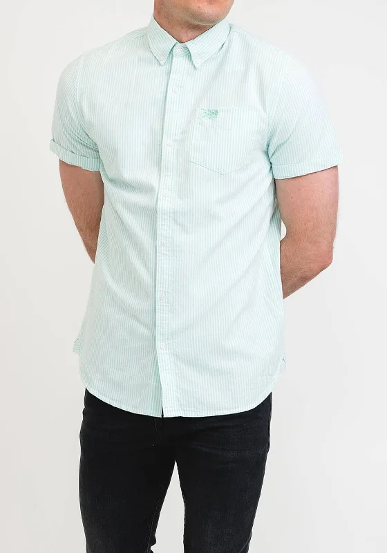 Superdry Classic University Oxford Short Sleeve Shirt, Mint Stripe