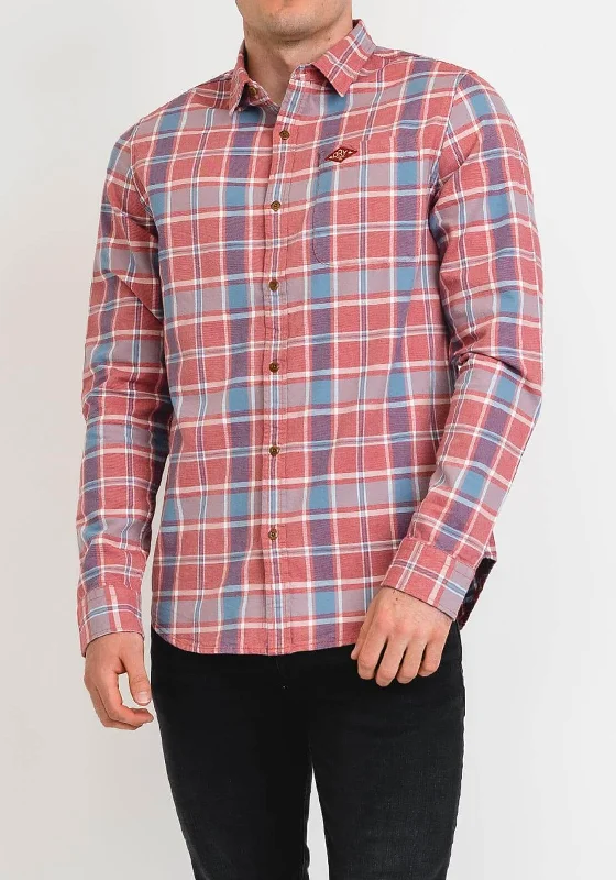 Superdry Sun Faded Lumberjack Shirt, Red Check