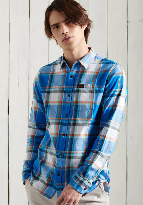 Superdry Workwear Lite Checked Shirt, Blue