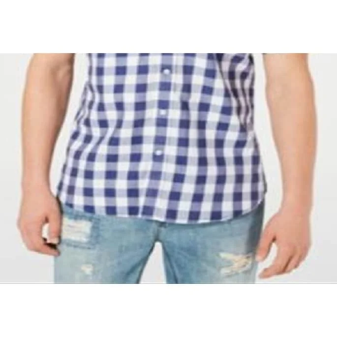 American Rag Men's Check Shirt Blue Size Large