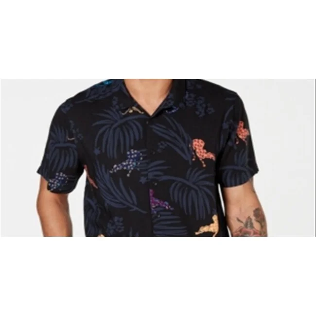 American Rag Men's Flora And Fauna Shirt Black Size Small