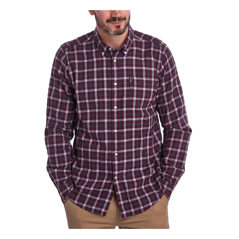 BARBOUR Men's Tartan Plaid Long Sleeve Classic Fit Casual Shirt Red Size XXL