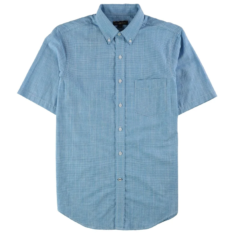 Club Room Mens Lined Button Up Shirt, Blue, Small