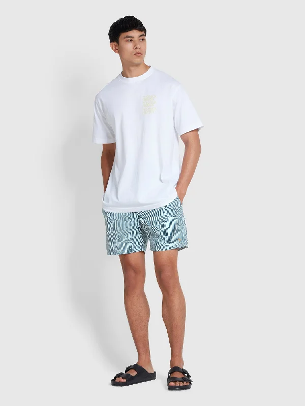 Colbert Optical Print Swim Shorts In Croft Green