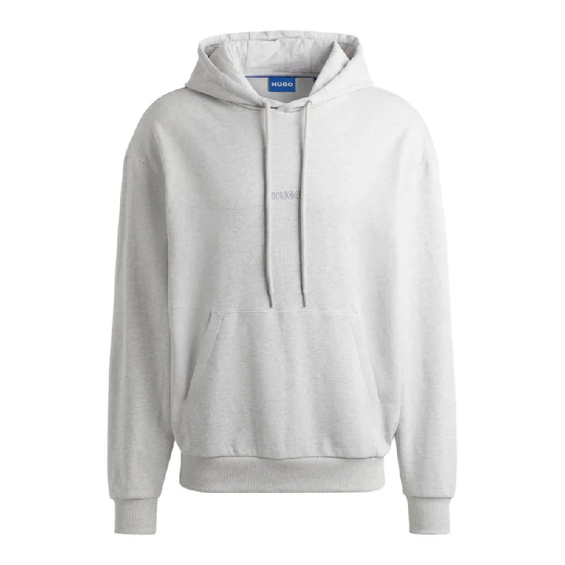 Cotton-terry hoodie with outline logos