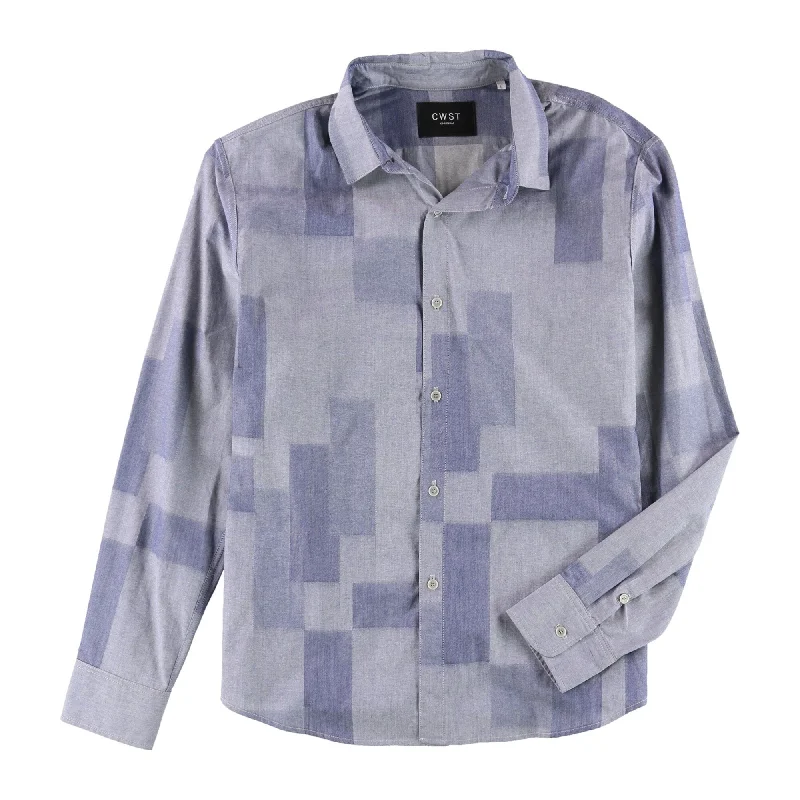 Cwst Mens Colorblocking Button Up Shirt