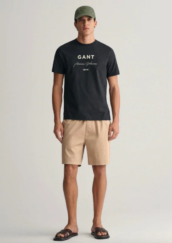 Gant Drawstring logo shorts - Dark khaki or marine