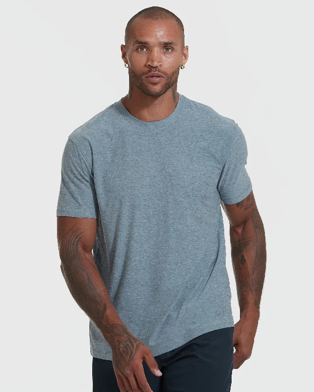 Heather Indigo Active Crew Neck Tee