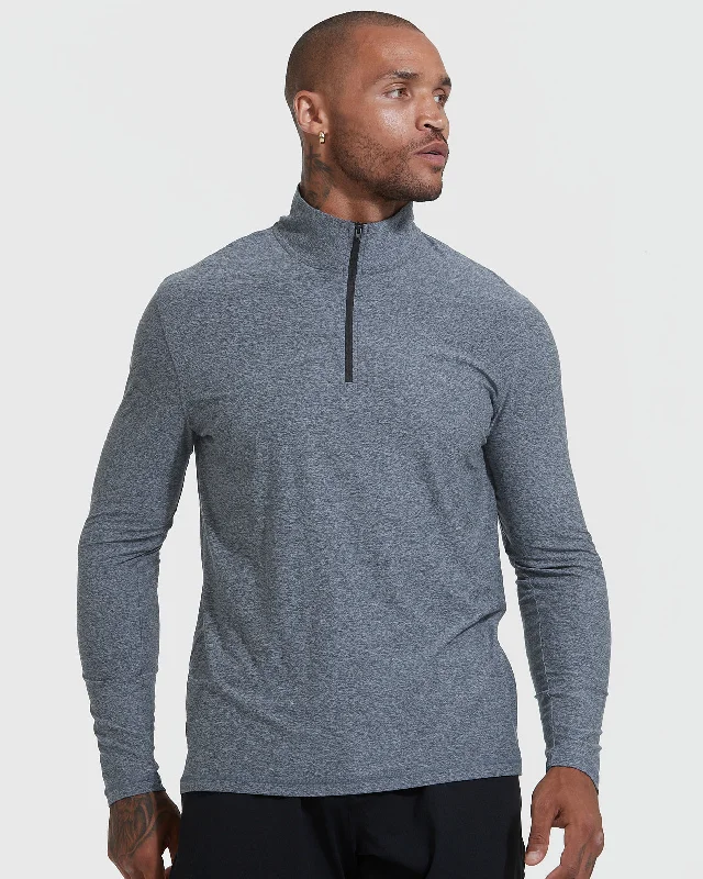 Heather Navy Active Quarter Zip Shirt