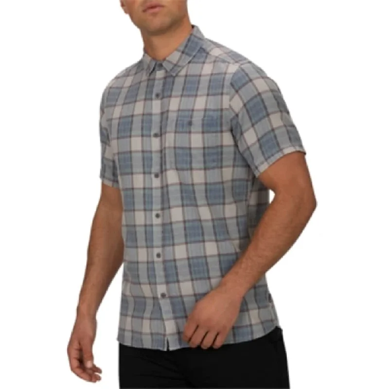 Hurley Men's Plaid Trooper Classic Fit Button Up Shirt Grey Size Small