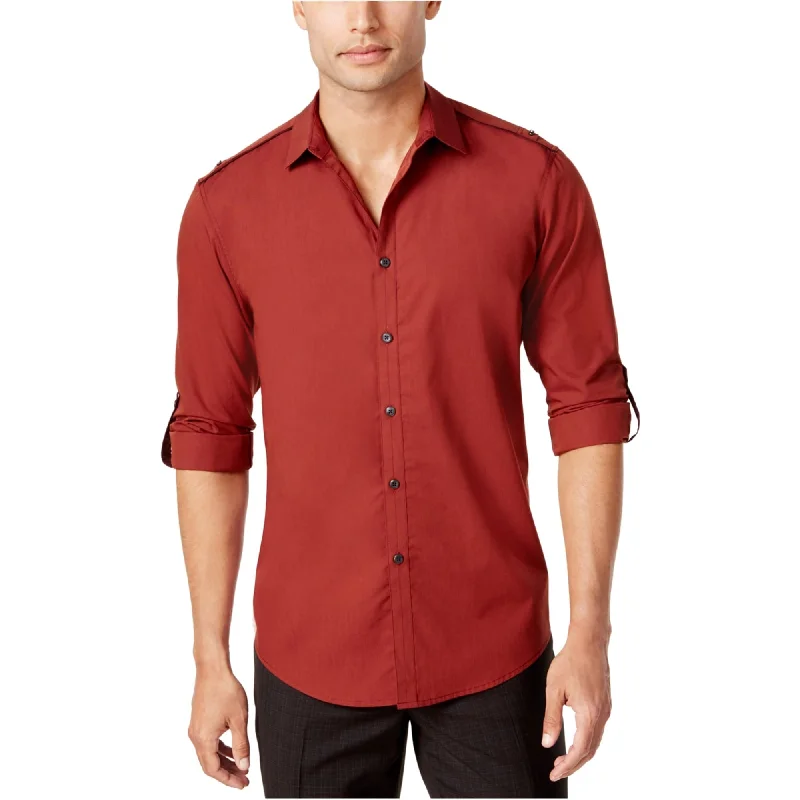 I-N-C Mens Ls Utility Button Up Shirt