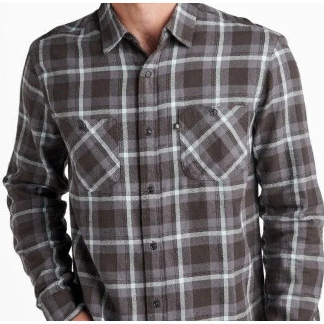 Junk Food Men's Mako Long Sleeve Plaid Shirt Black Size S