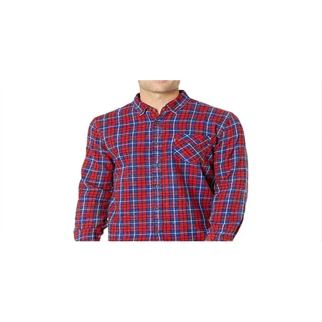 Levi's Men's Mondy Slub Twill Shirt Red Size M