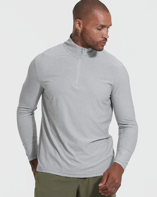 Light Heather Gray Active Quarter Zip Shirt