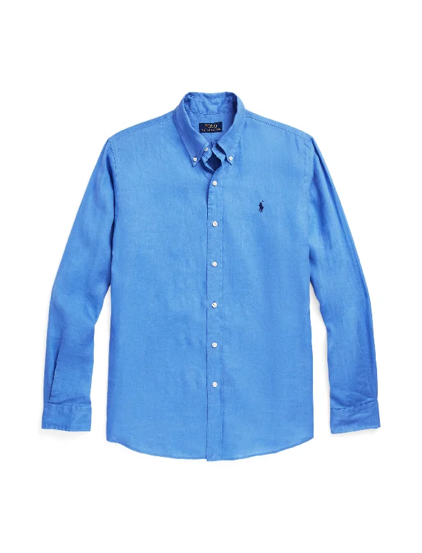 Polo Ralph Lauren Custom Fit Linen Shirt Blue