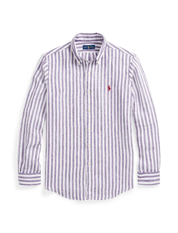 Polo Ralph Lauren Custom Strp Linen Shirt Blue/Wht