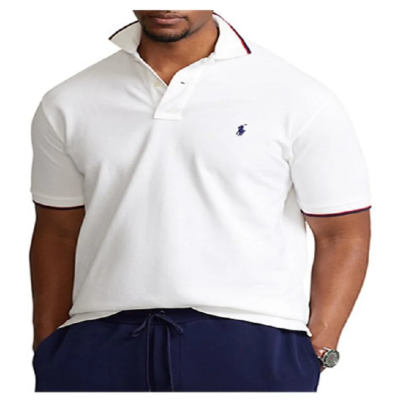 Ralph Lauren Men's Big & Tall Tipped Mesh Polo Shirt White Size 4X