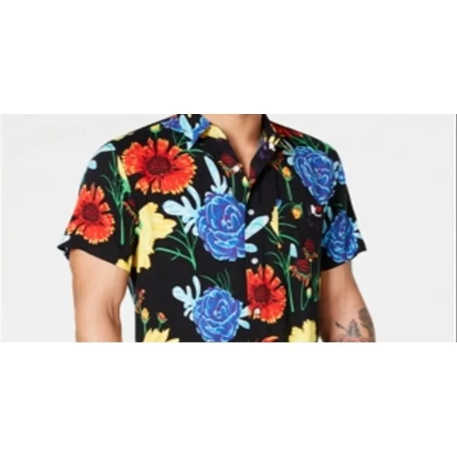 Reason Men's Devour Floral Shirt Black Size Medium