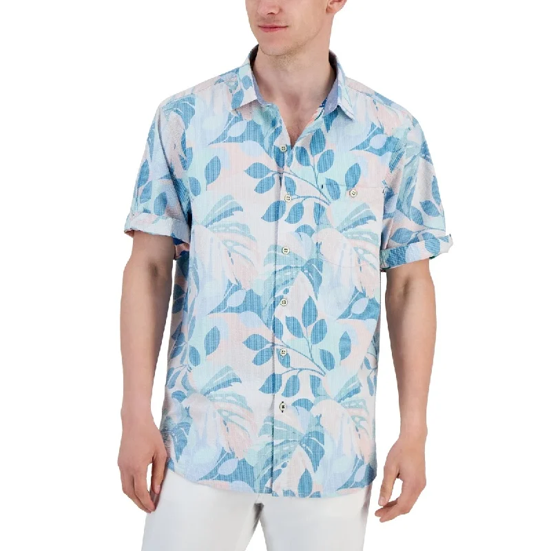 Tommy Bahama Men's Nova Wave Beach Day Blooms Shirt Blue Size Medium